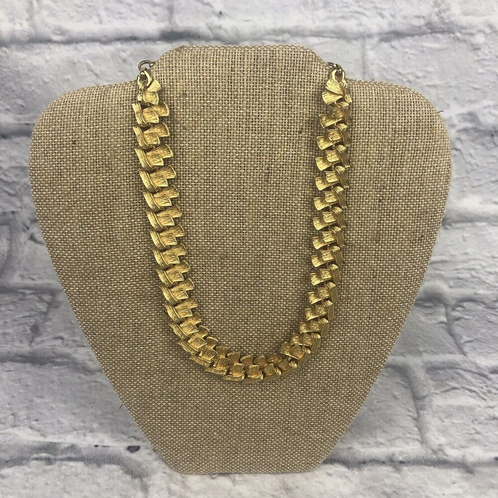 Vintage Corocraft Necklace Chunky Gold Tone Choker